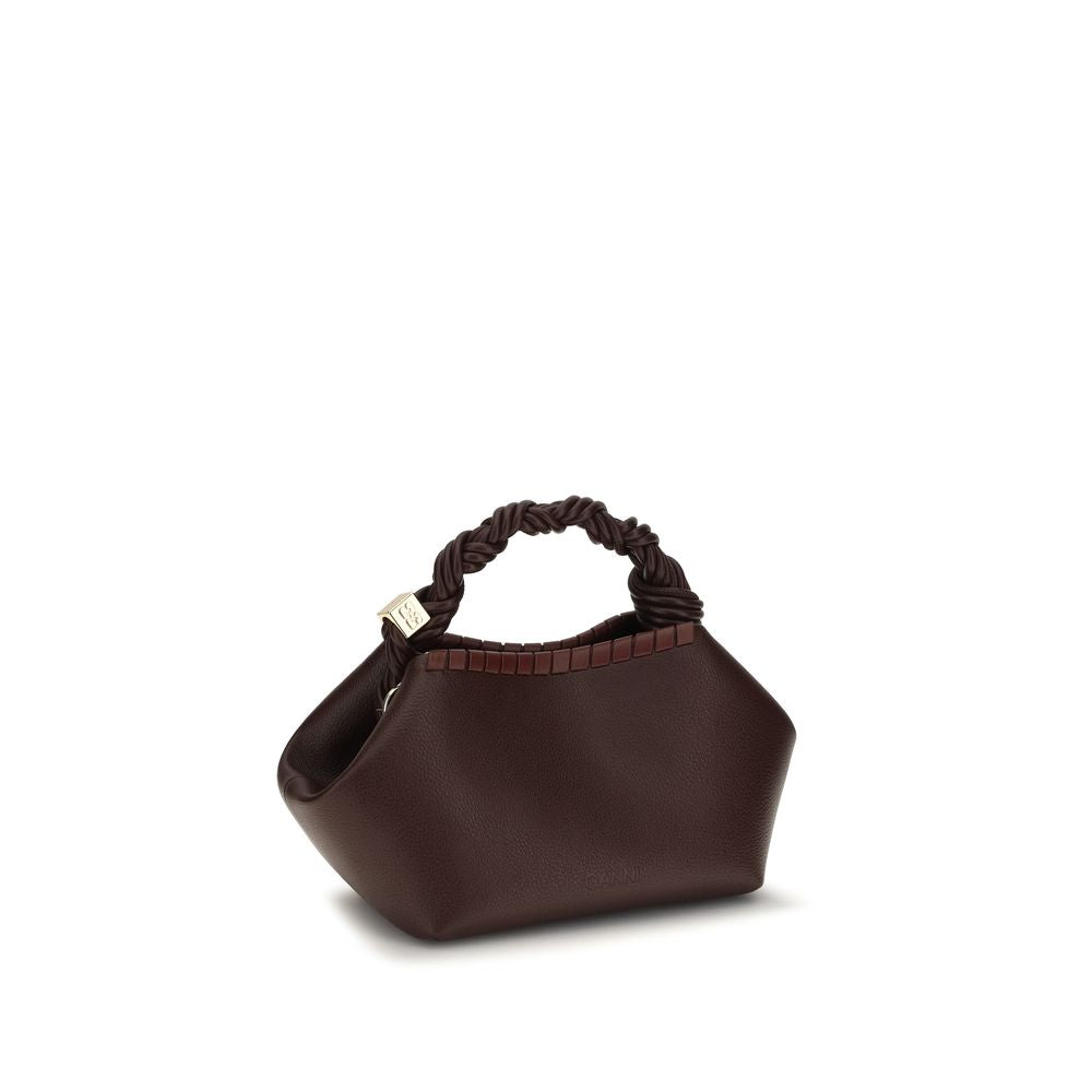 Small Shoulder Flap Bag by Ganni for women in polyester polyurethane leather brown showcases a enviable silhouette, artfully detailed with a secure flap, organized , and versatile shoulder-strap & handle for a enviable look.