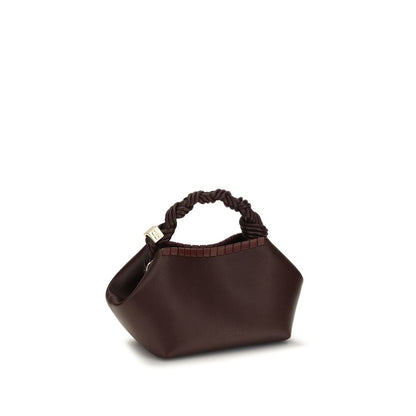 Small Shoulder Flap Bag by Ganni for women in polyester polyurethane leather brown showcases a enviable silhouette, artfully detailed with a secure flap, organized , and versatile shoulder-strap & handle for a enviable look.