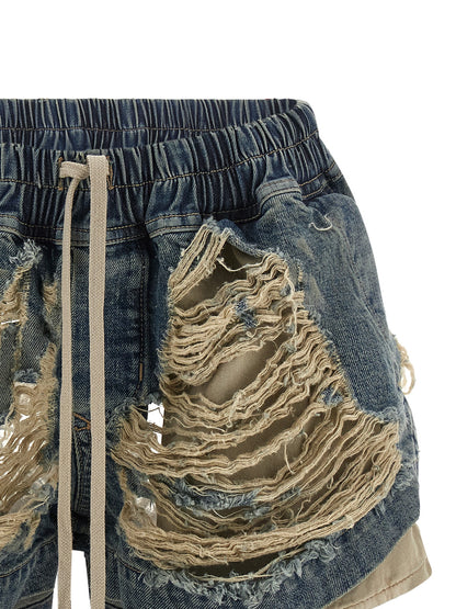 DRKSHDW Blue Cotton Bermuda Shorts