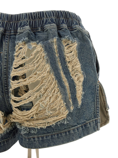 DRKSHDW Blue Cotton Bermuda Shorts