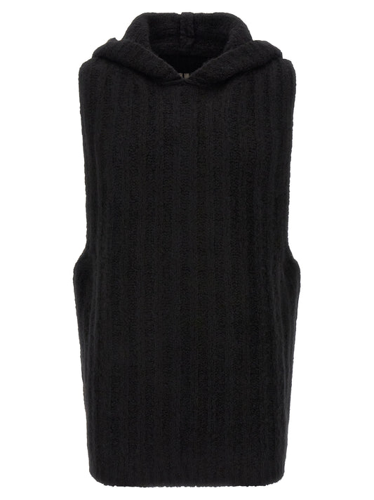Rick Owens Black Cashmere Sleeveles Sweater