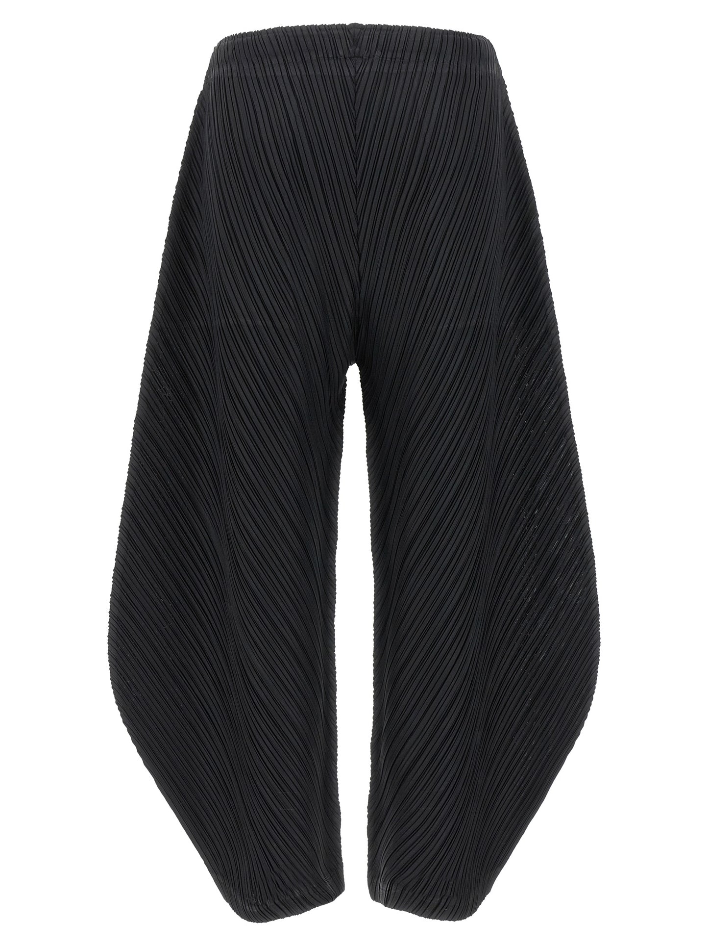 PLEATS PLEASE ISSEY MIYAKE Black Polyester Casual Pants