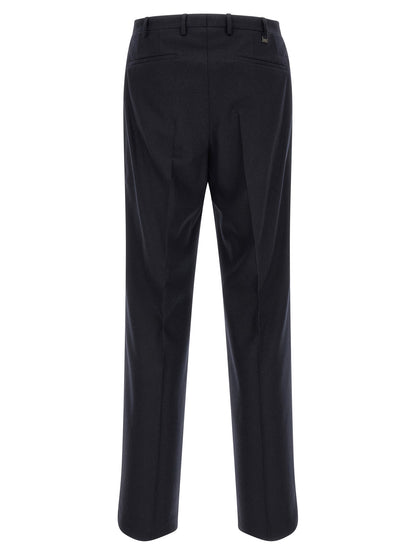 PT Torino Black Virgin Wool Casual Pants