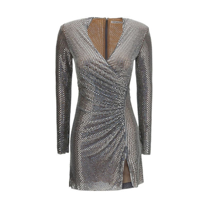 Self-Portrait Silver Polyester Cocktail Dress