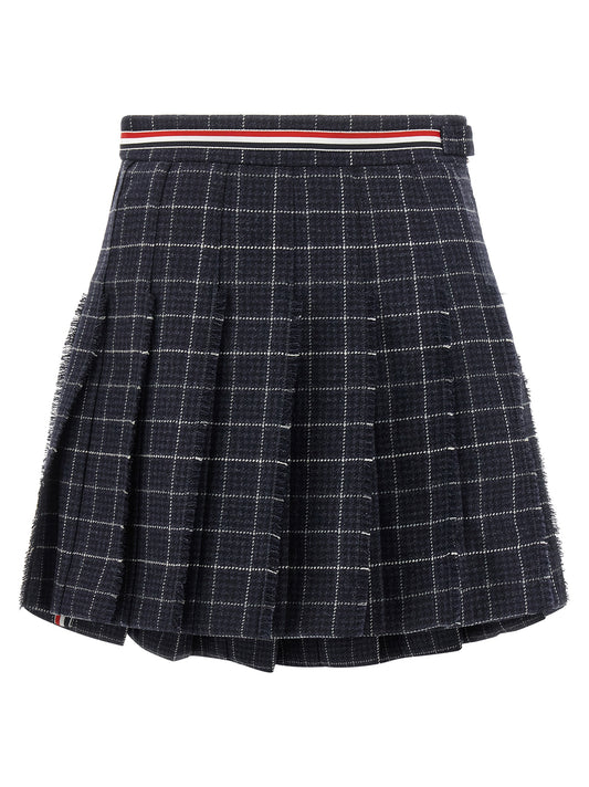 Thom Browne Blue Wool Long Skirt
