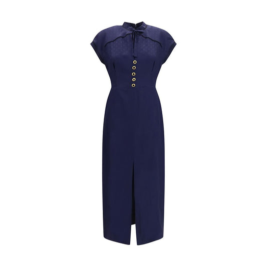 Alessandra Rich Blue Silk Casual Dress