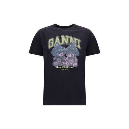Ganni Gray Cotton T-Shirt