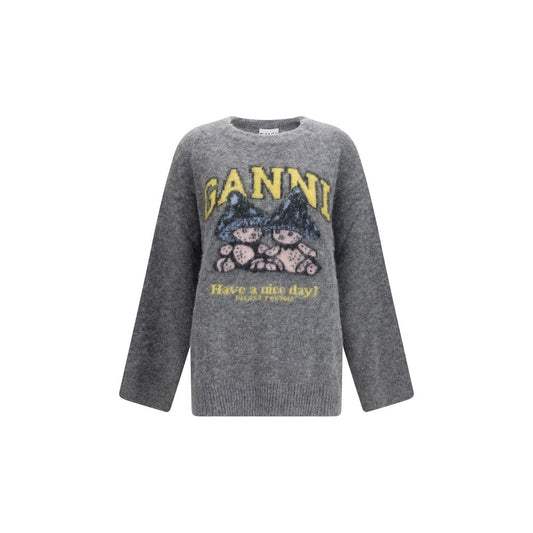 Ganni Gray Alpaca Vicugna Pacos Sweatshirt