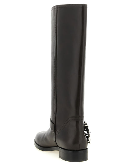PINKO Black Cowhide Over The Knee