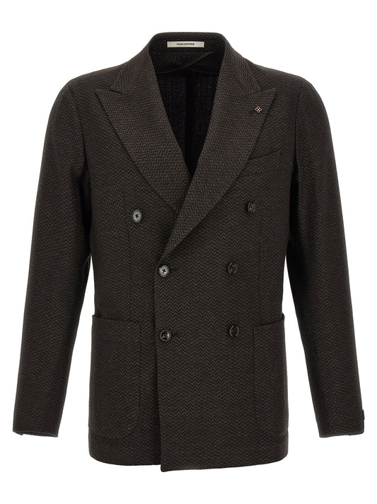 Tagliatore Brown Virgin Wool Blazer