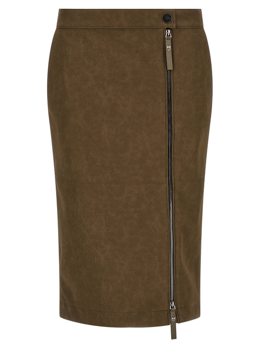 PINKO Brown Viscose Midi Skirt