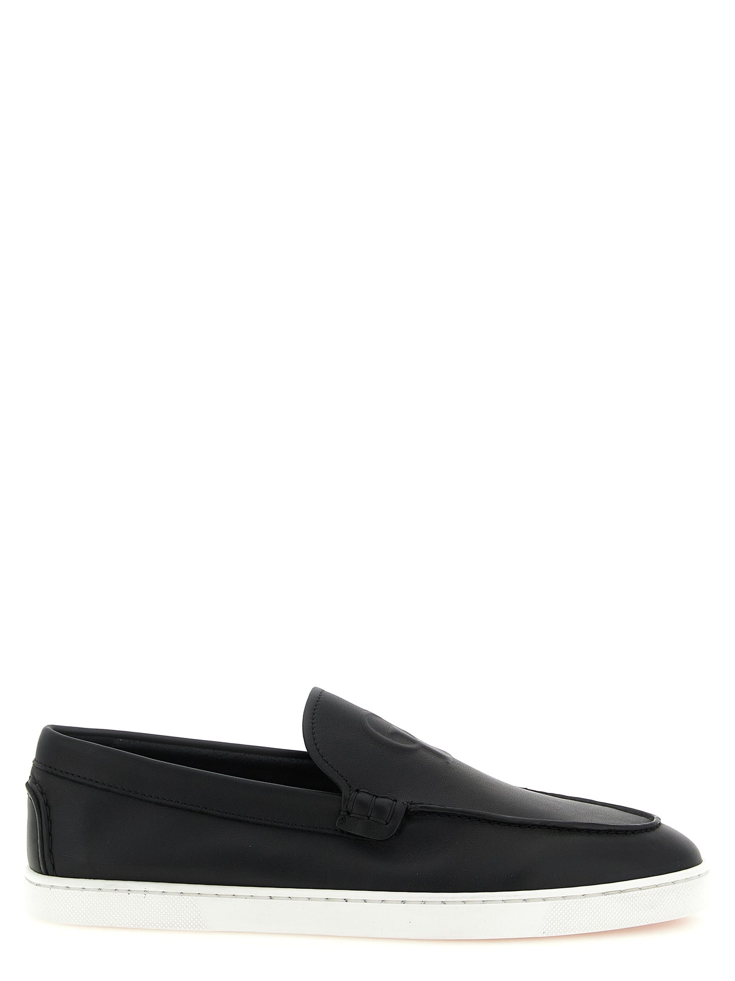 Christian Louboutin Black Calfskin Slip-On Loafers