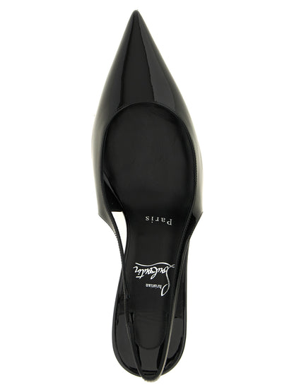 Christian Louboutin Black Calfskin Mid Heel Pumps
