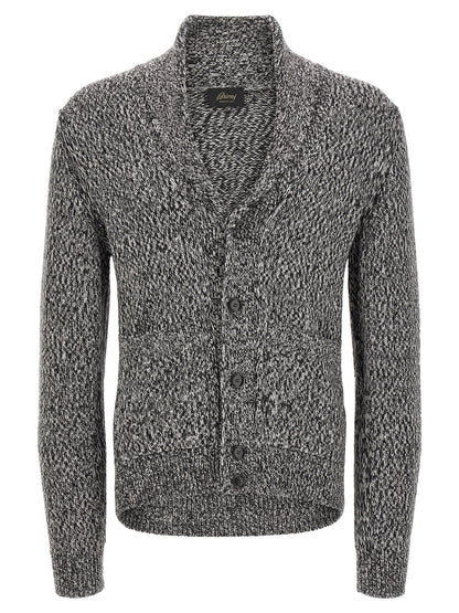 Brioni Bicolor Wool Cardigan