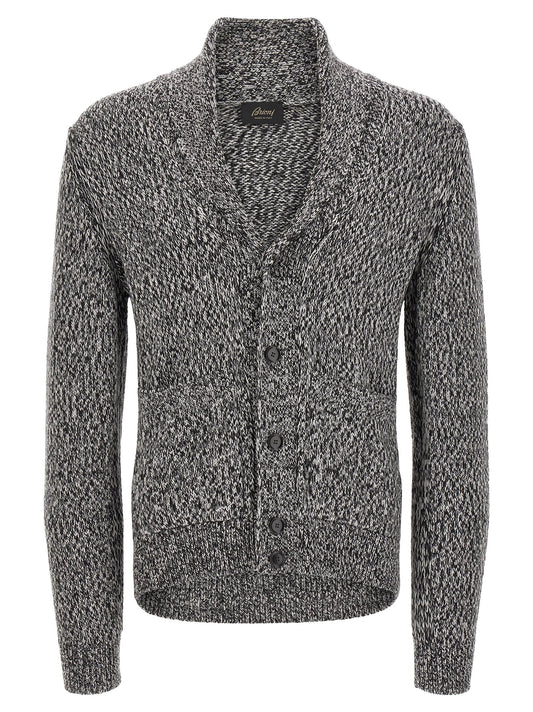 Brioni Bicolor Wool Cardigan