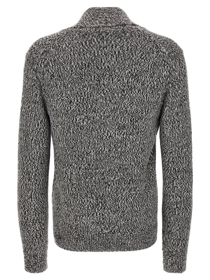 Brioni Bicolor Wool Cardigan