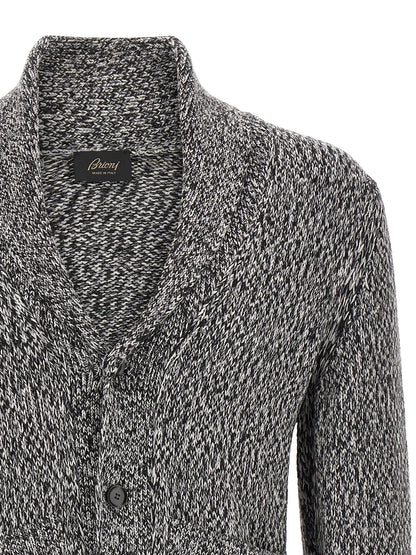 Brioni Bicolor Wool Cardigan