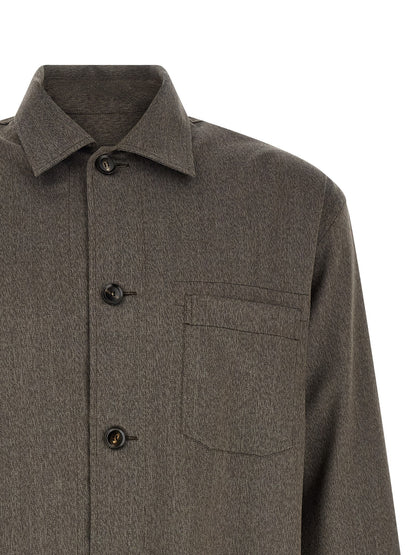 Brioni Brown Wool Blouse