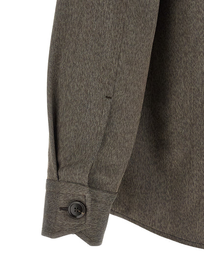 Brioni Brown Wool Blouse