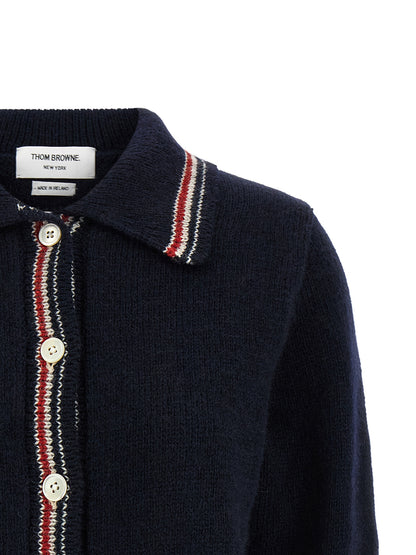 Thom Browne Blue Wool Cardigan