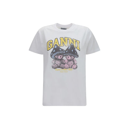 Ganni White Cotton T-Shirt