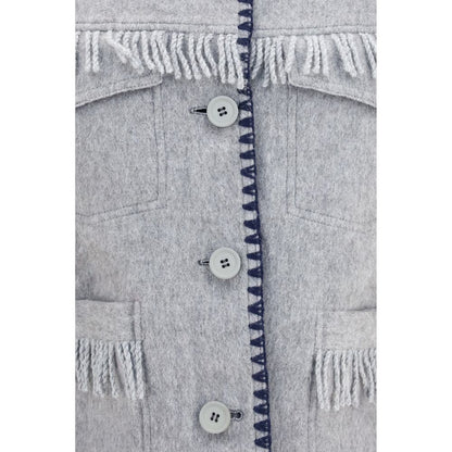 Baziszt Blue Alpaca Vicugna Pacos Full-Length Jacket