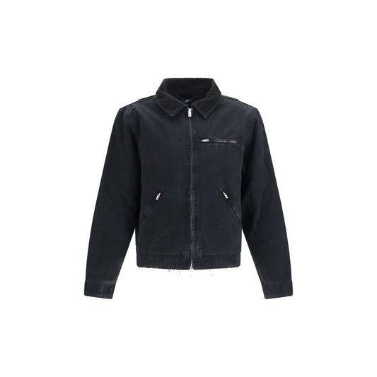 Represent Black Cotton Full-Length Jacket