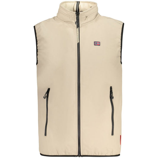 Hooded Vest by Norway 1963 for men in stretch polyester brown features a enviable silhouette, elegantly detailed with a enviable hooded neckline and functional pockets & hooded for a enviable finish.