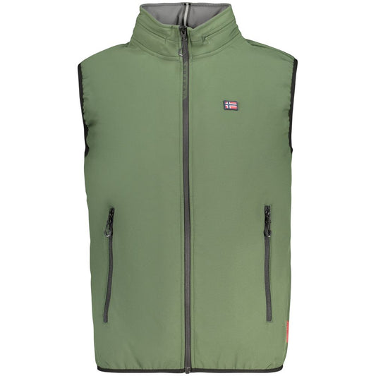 Hooded Vest by Norway 1963 for men in stretch polyester green features a enviable silhouette, elegantly detailed with a enviable hooded neckline and functional pockets & hooded for a enviable finish.