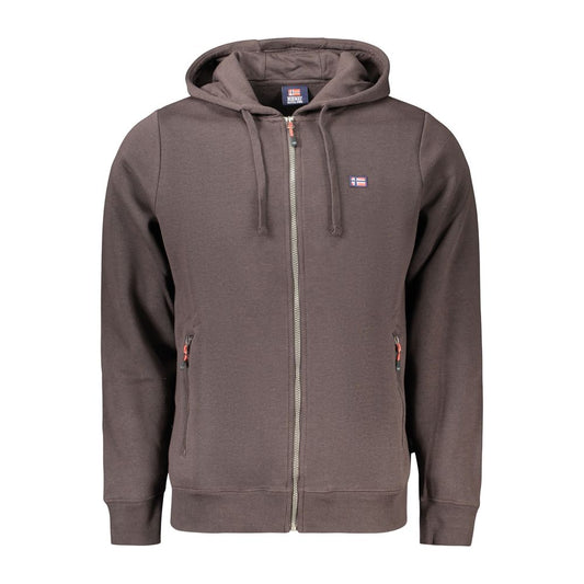 Sweatshirt Hoodie by Norway 1963 for men in cotton polyester brown features an dramatic silhouette, showcasing a sophisticated hooded neckline and dramatic for a refined, modern aesthetic.