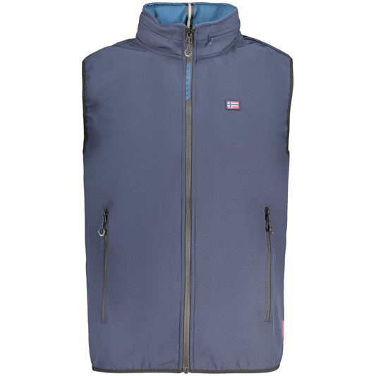 Hooded Vest by Norway 1963 for men in plush polyester blue & signature features an on trend silhouette, showcasing a sophisticated hooded neckline and premium pockets & hooded for a truly on trend finish.