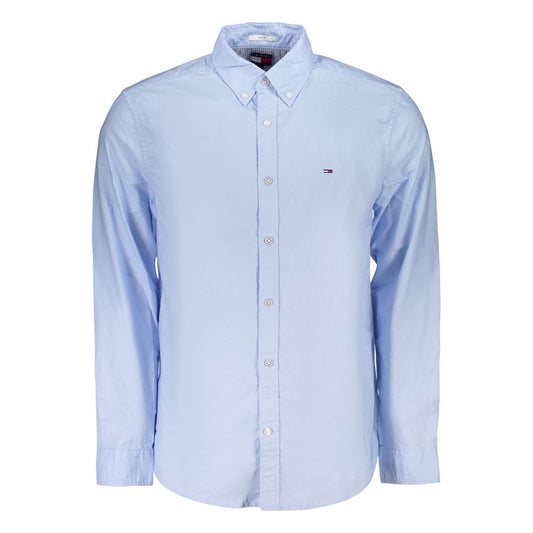 Tommy Hilfiger Men's Regular Fit Long-Sleeve Cotton Dress Shirt - Azzurro