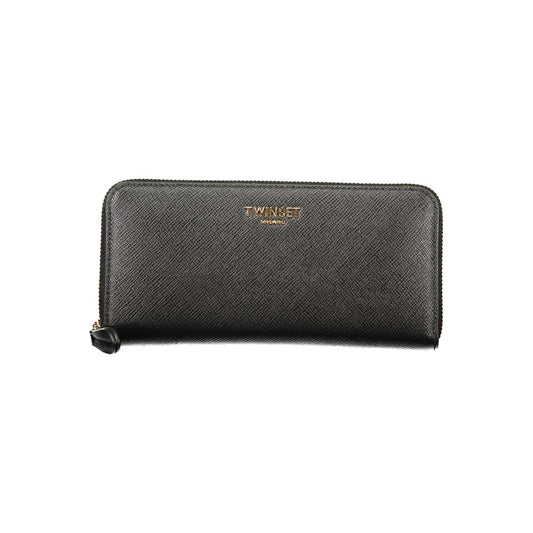 Cardholder Wallet by Twinset for women in polyethylene black & brown features a sleek silhouette, showcasing the sleek Polyethylene Cardholder Wallet design with sophisticated card-organization zip-around coin-purse for a premium look.