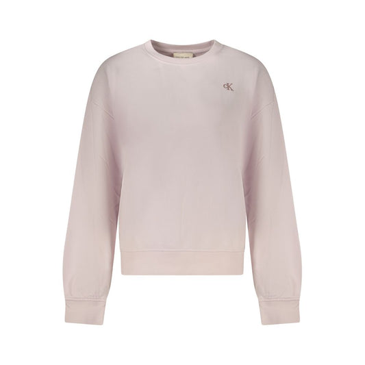 Sweatshirt by Calvin Klein for women in cotton pink features an exquisite silhouette, showcasing and crew neckline details for a exquisite look.