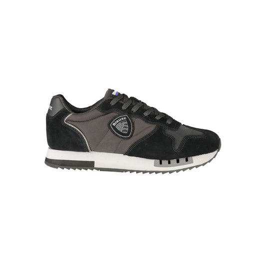Athletic Sneakers by Blauer for men in polyester black features an effortless chic silhouette, showcasing the signature athletic style of the Men's Athletic Polyester Sneakers collection with a truly effortless chic finish.