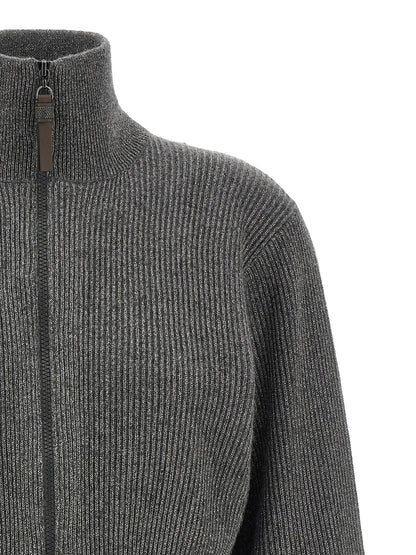 Brunello Cucinelli Gray Cashmere Cardigan