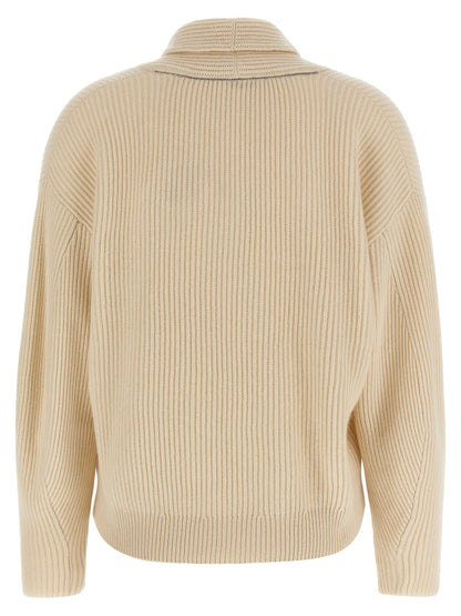 Brunello Cucinelli Beige Cashmere Cardigan