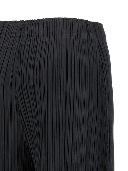 PLEATS PLEASE ISSEY MIYAKE Black Polyester Pants