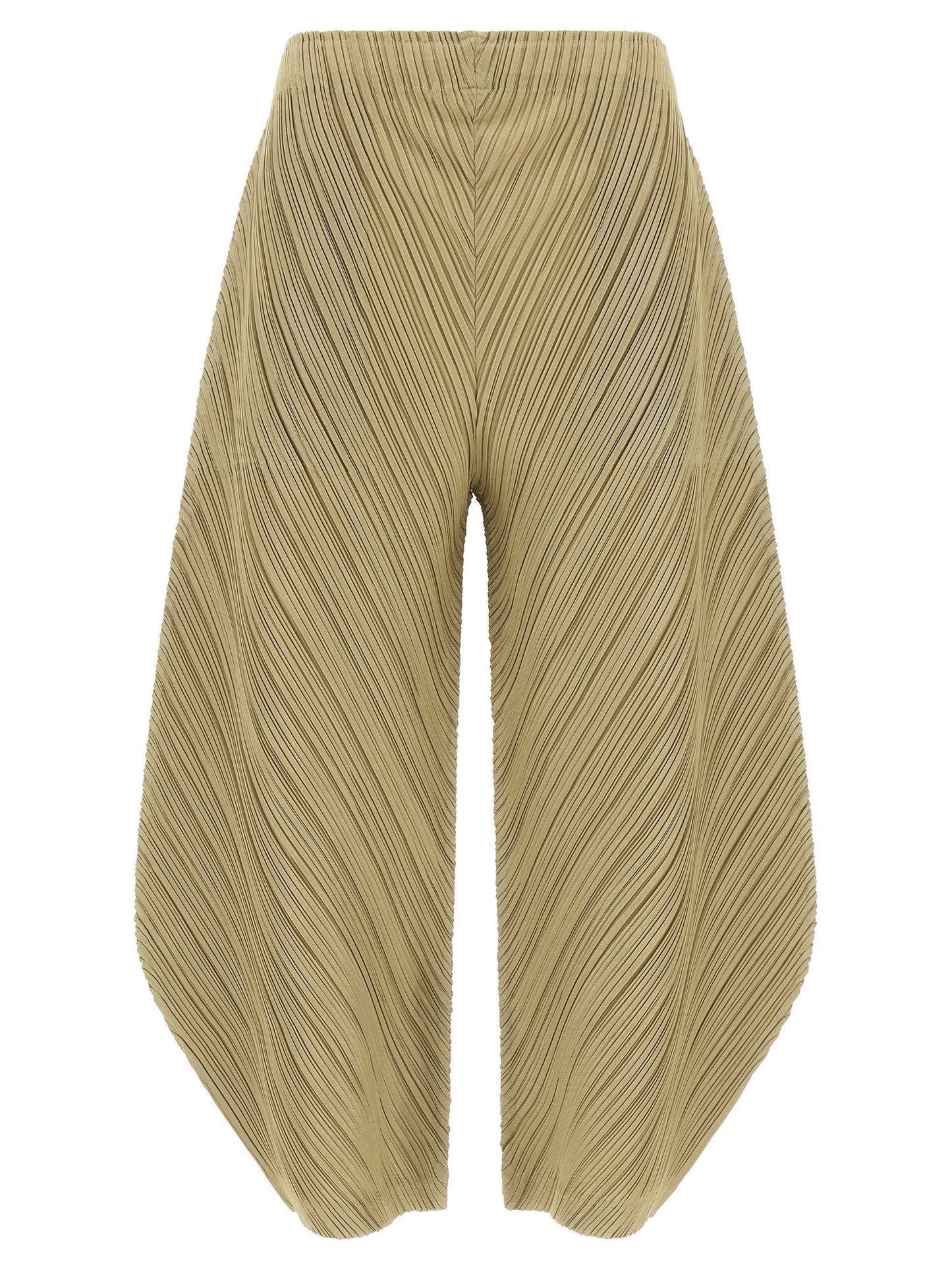 PLEATS PLEASE ISSEY MIYAKE Beige Polyester Casual Pants
