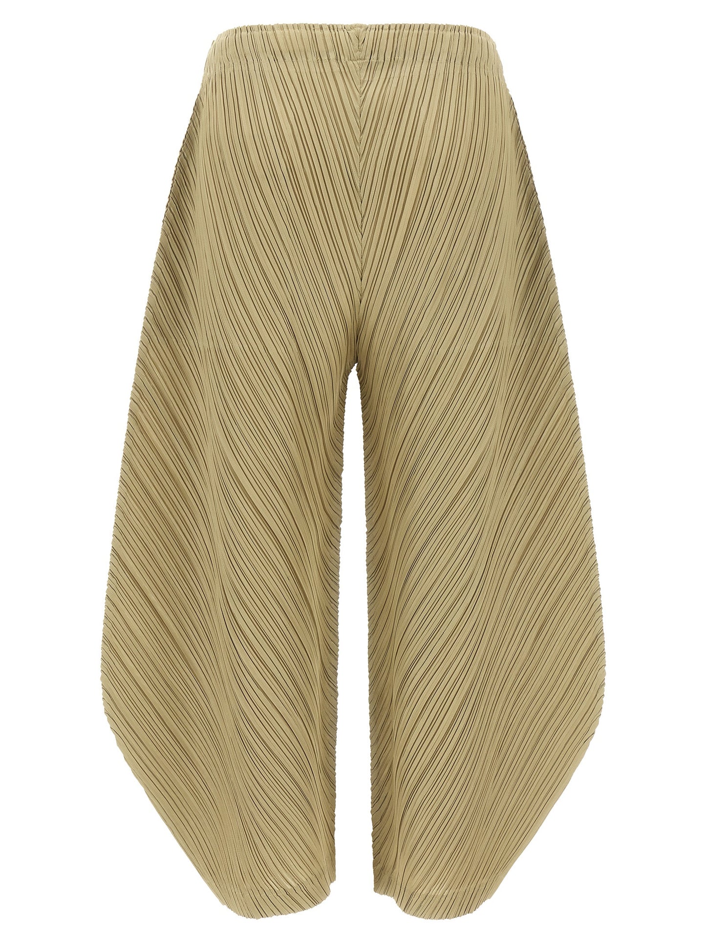 PLEATS PLEASE ISSEY MIYAKE Beige Polyester Casual Pants