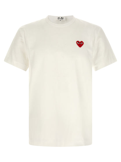 Comme Des Garçons Play White Cotton T-Shirt