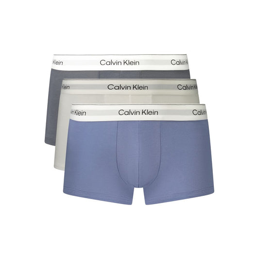 Underwear Boxer Shorts by Calvin Klein for men in stretch cotton gray, light-blue & white features an ethereal silhouette, showcasing the premium craftsmanship and ethereal style of the signature Men's Stretch Cotton Underwear Boxer Shorts collection.