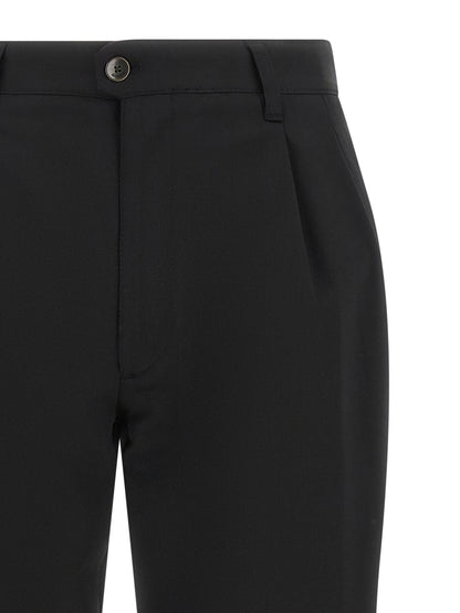 Incotex Black Polyester Dress Pants