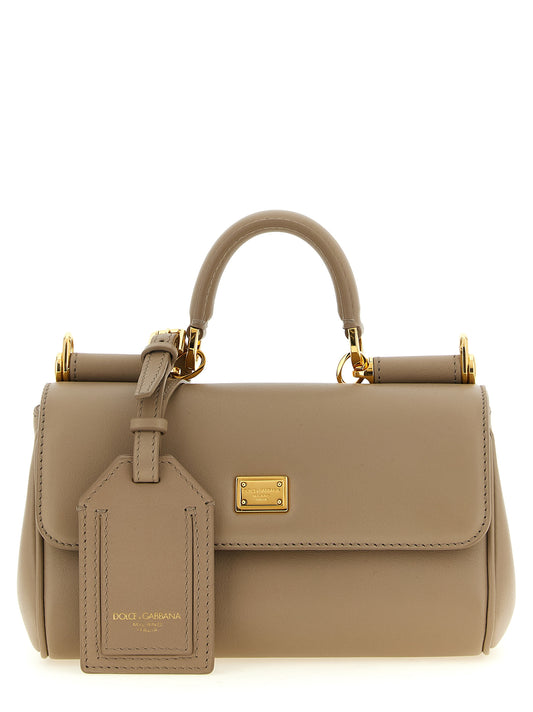 Crossbody Handbag by Dolce & Gabbana for women in calf leather metal & pvc beige & gold features an versatile silhouette, showcasing a secure and versatile with versatile crossbody-strap, shoulder-strap, handle & adjustable-strap for a versatile finish.