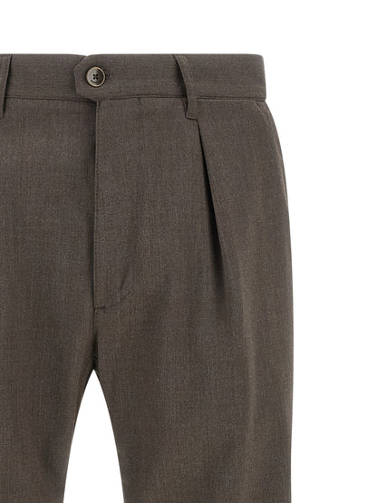 Incotex Brown Polyester Dress Pants