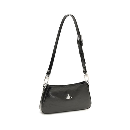 Vivienne Westwood Black Calf Leather Bos Taurus Shoulder Bag
