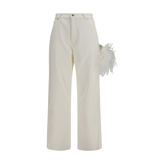 Casual Pants by Darkpark for women in cotton corduroy white features a refined silhouette with a refined straight-leg, relaxed-fit & regular-fit, defined by a and a refined long for a refined finish.