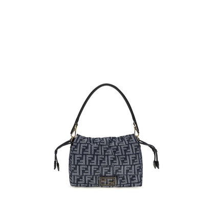 Fendi Blue Cotton Shoulder Bag