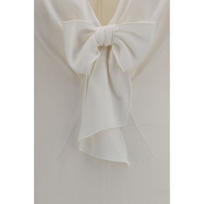 Alessandra Rich White Viscose Cocktail Dress