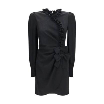 Alessandra Rich Black Silk Cocktail Dress